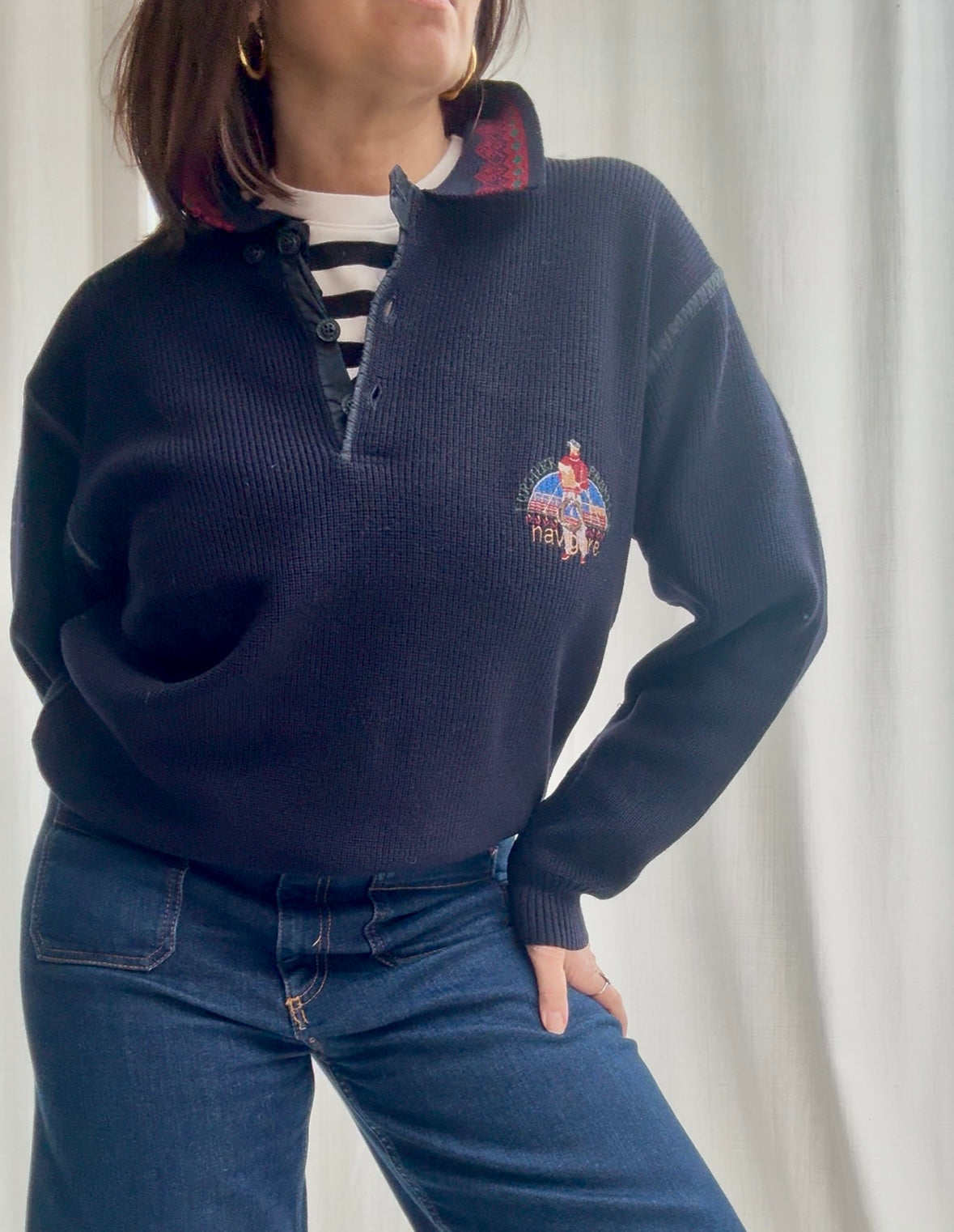 Polo in maglia colletto bordeaux