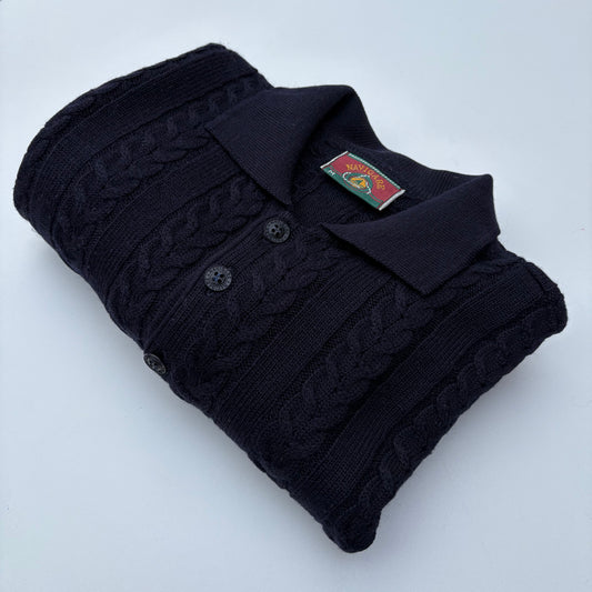 Polo in maglia a trecce