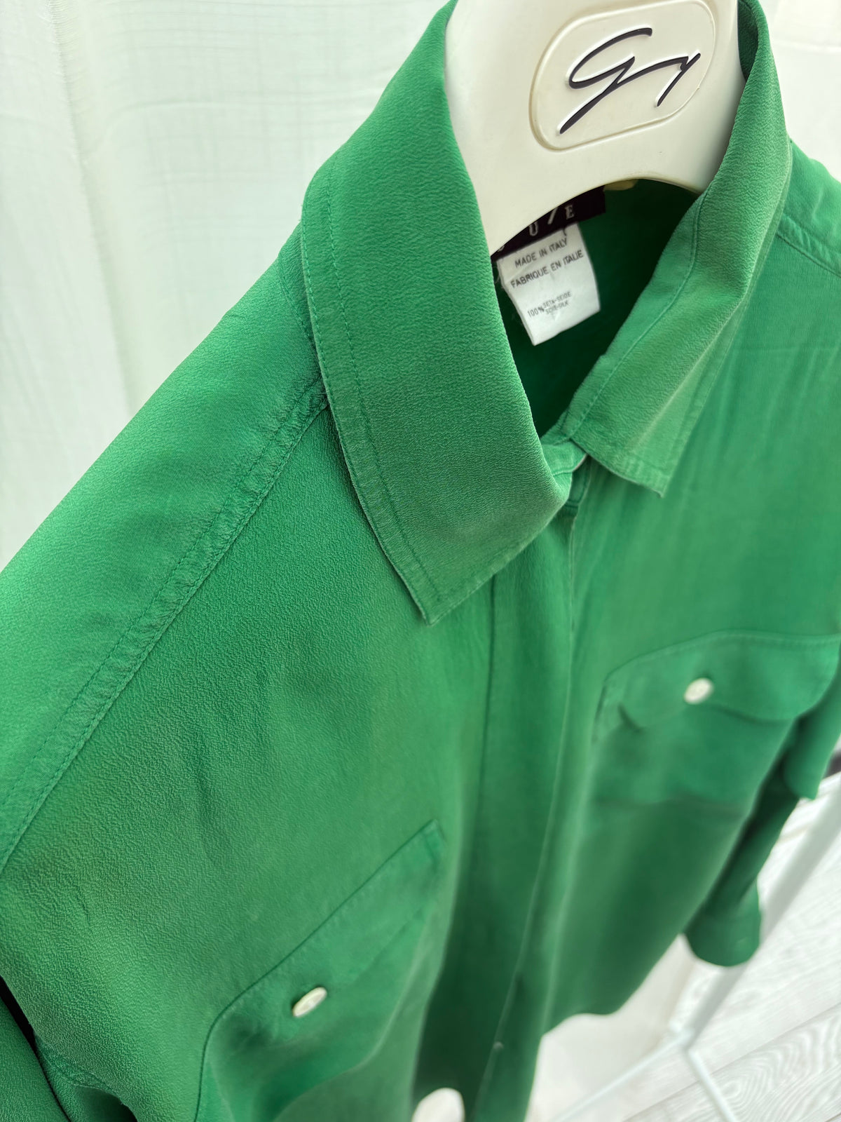 Camicia seta verde Genny