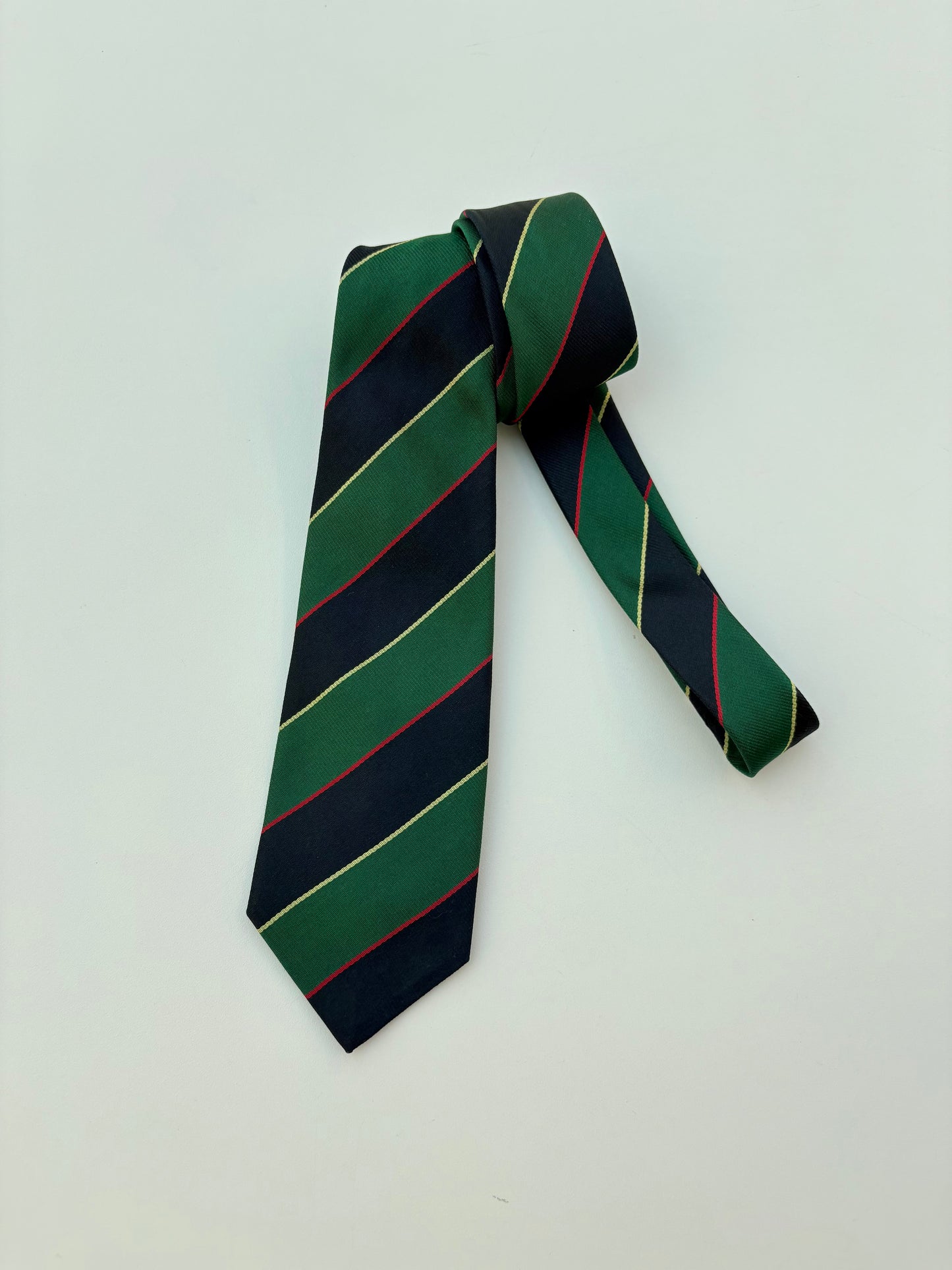 Cravatta Borsalino regimental verde blu