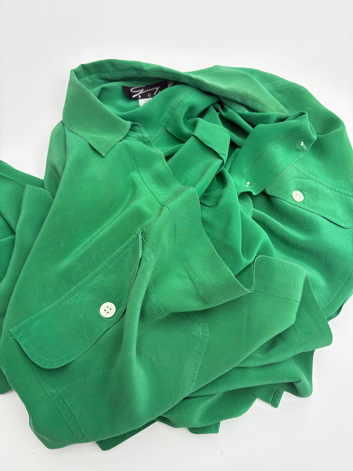 Camicia seta verde Genny