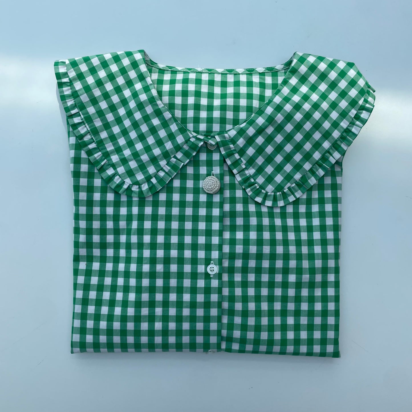 Camicia vichy verde con collettone