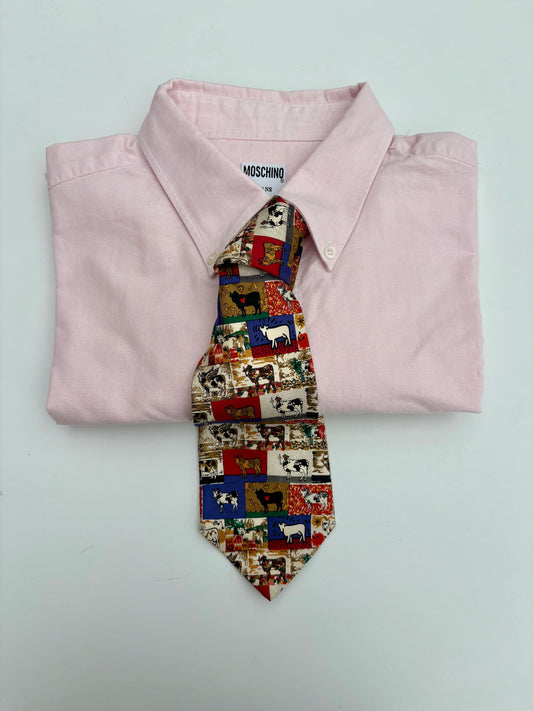 Cravatta Moschino con patchwork-keith Haring