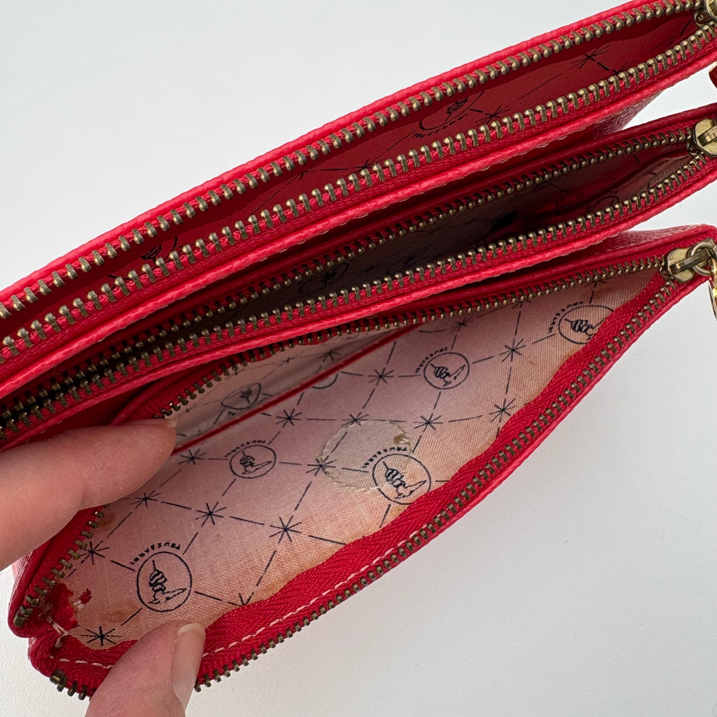 Pochette tris rossa Trussardi