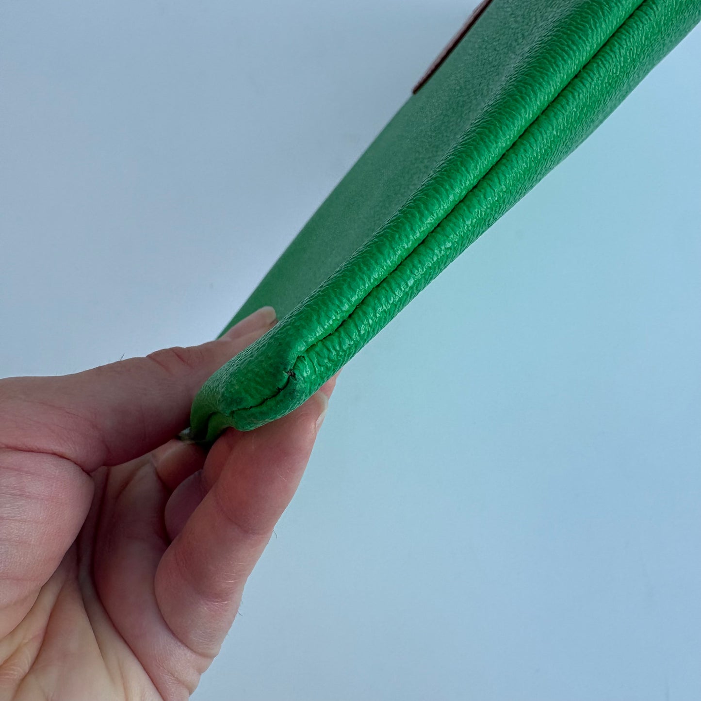 Busta piatta verde Trussardi