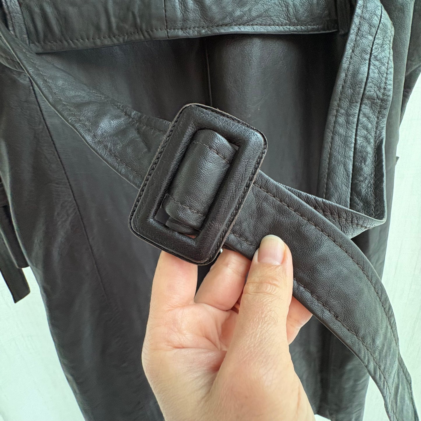 Trench vintage in pelle