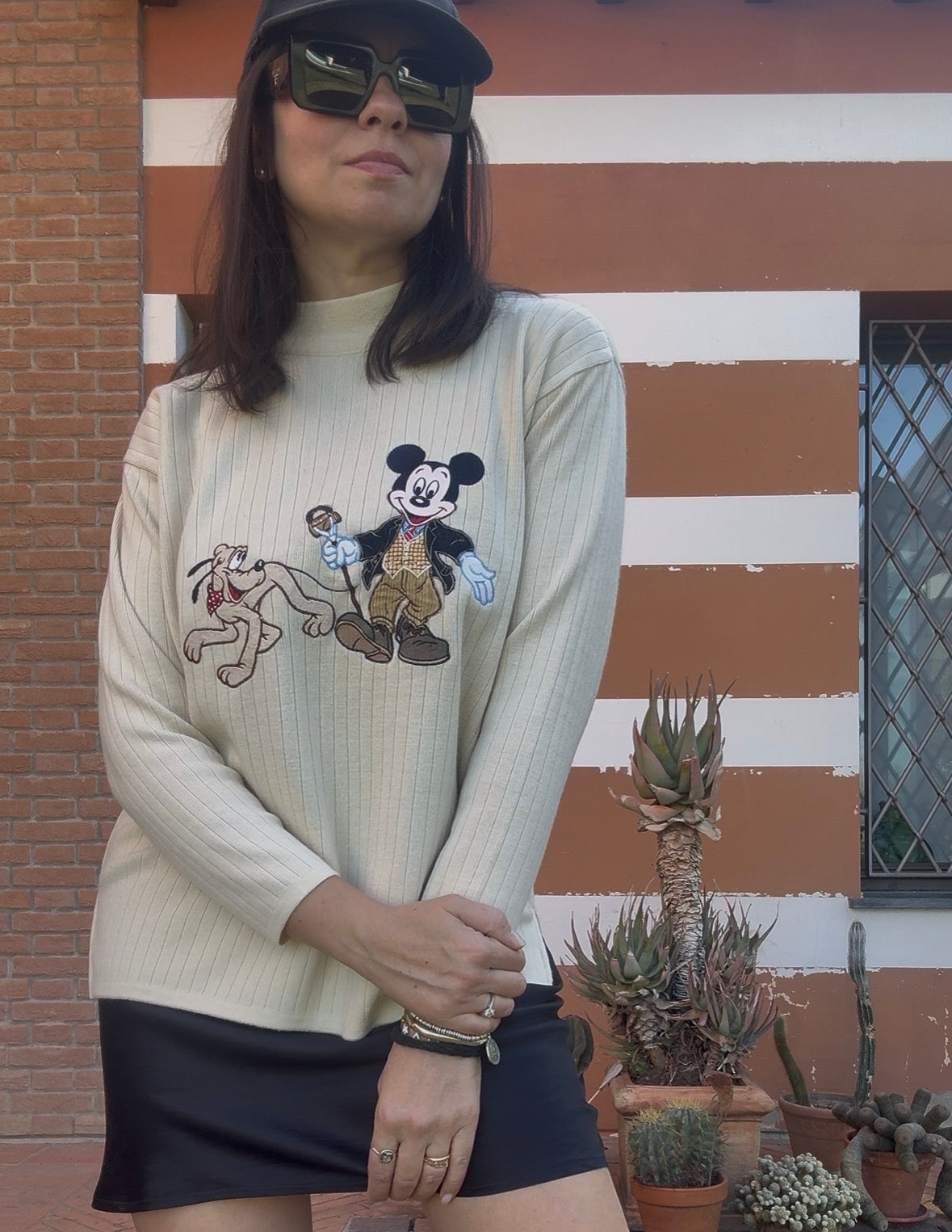 Donaldson Pull beige con topolino e pluto