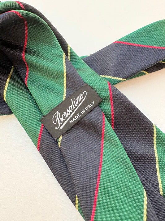 Cravatta Borsalino regimental verde blu