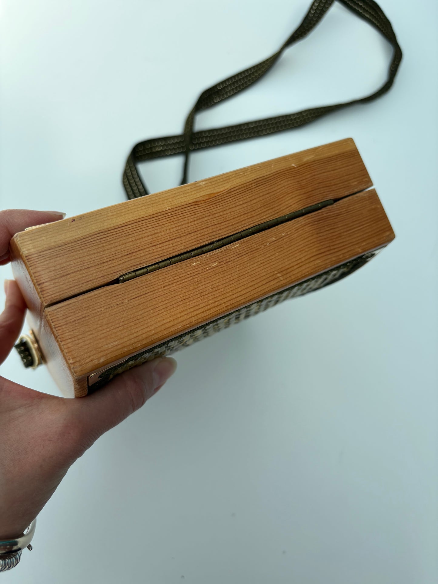 Borsa rigida vimini e legno