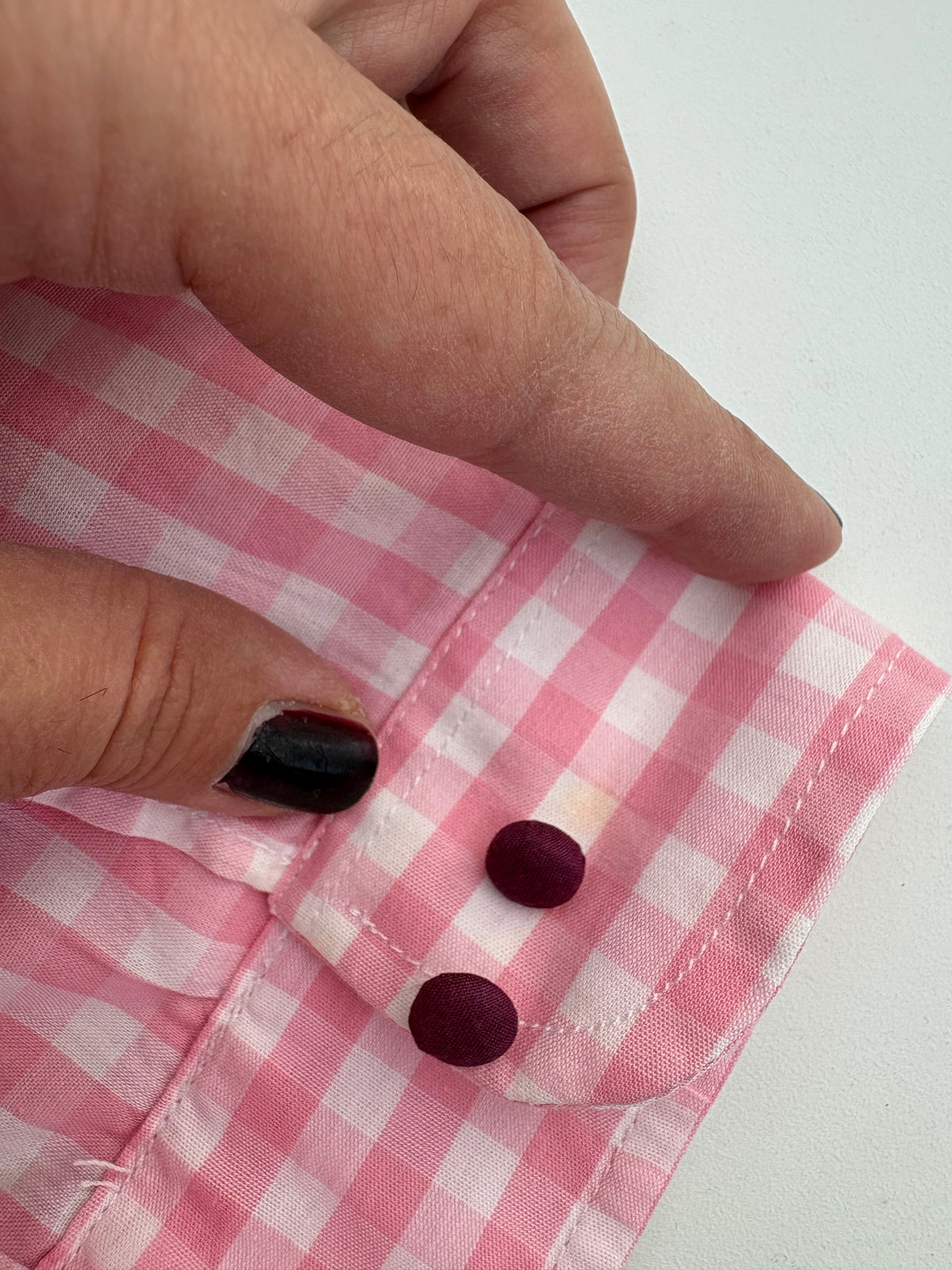 Camicia Schvili a quadri rosa con bordeaux