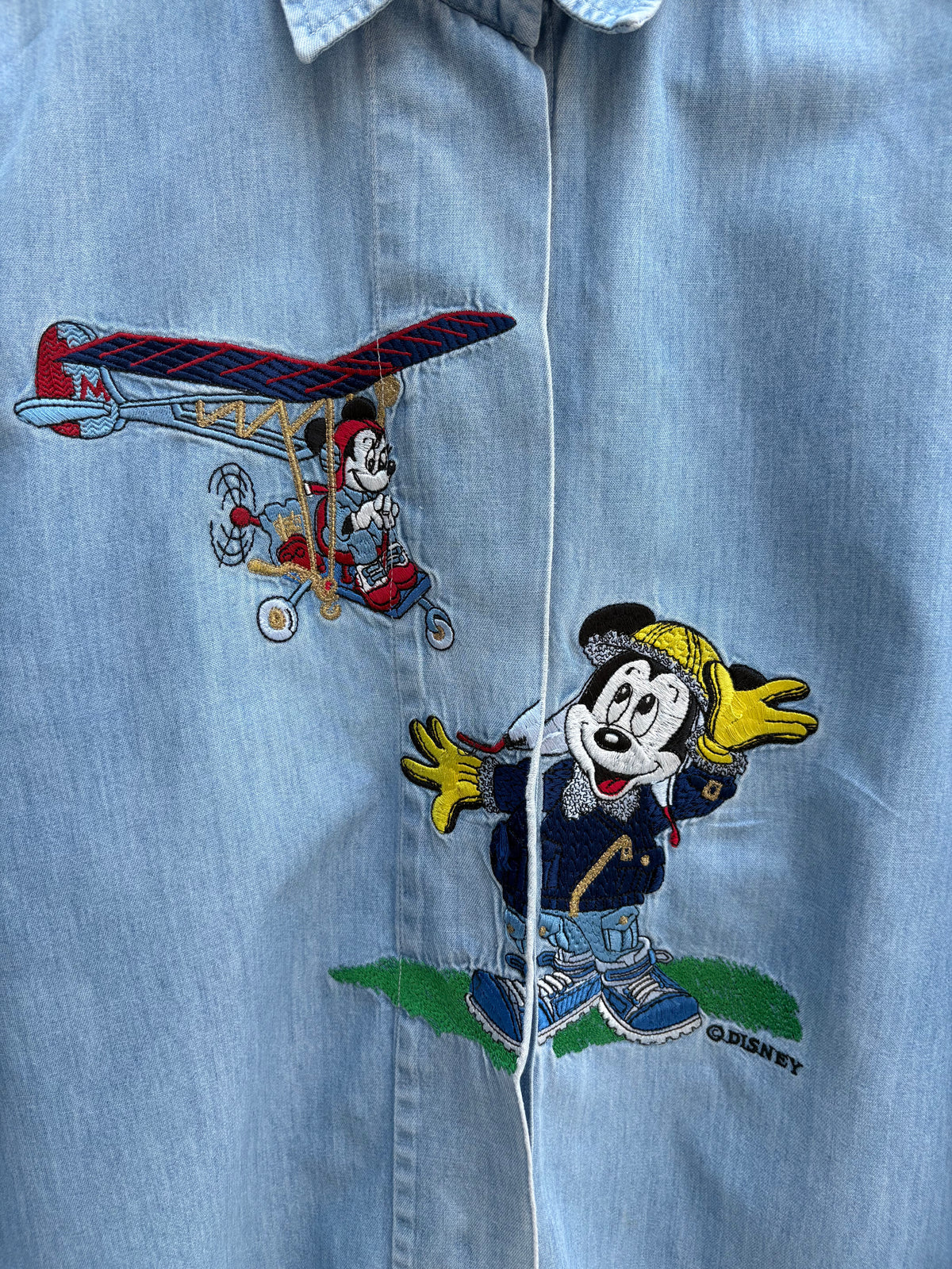 Camicia Schvili in jeans con Minnie pilota