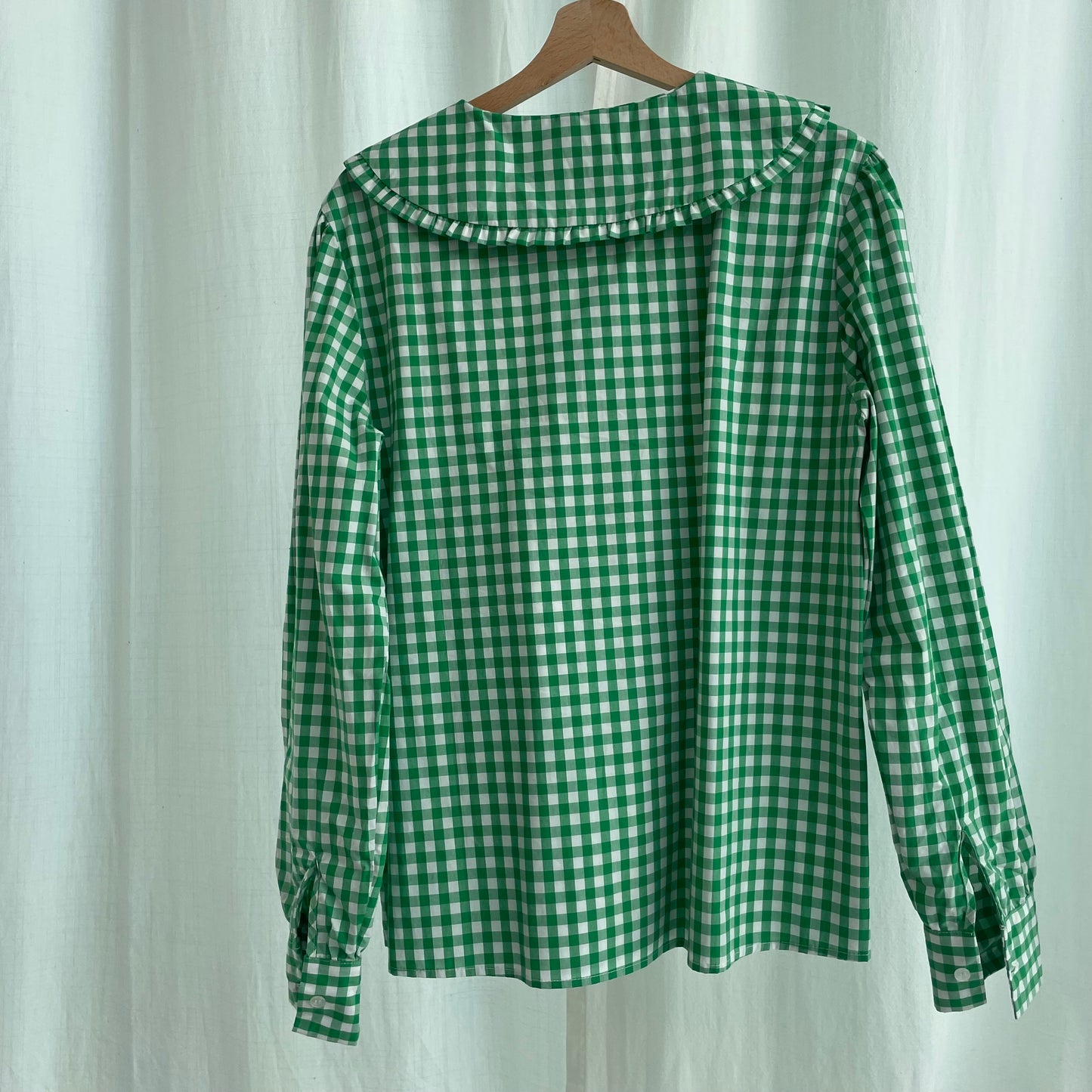 Camicia vichy verde con collettone