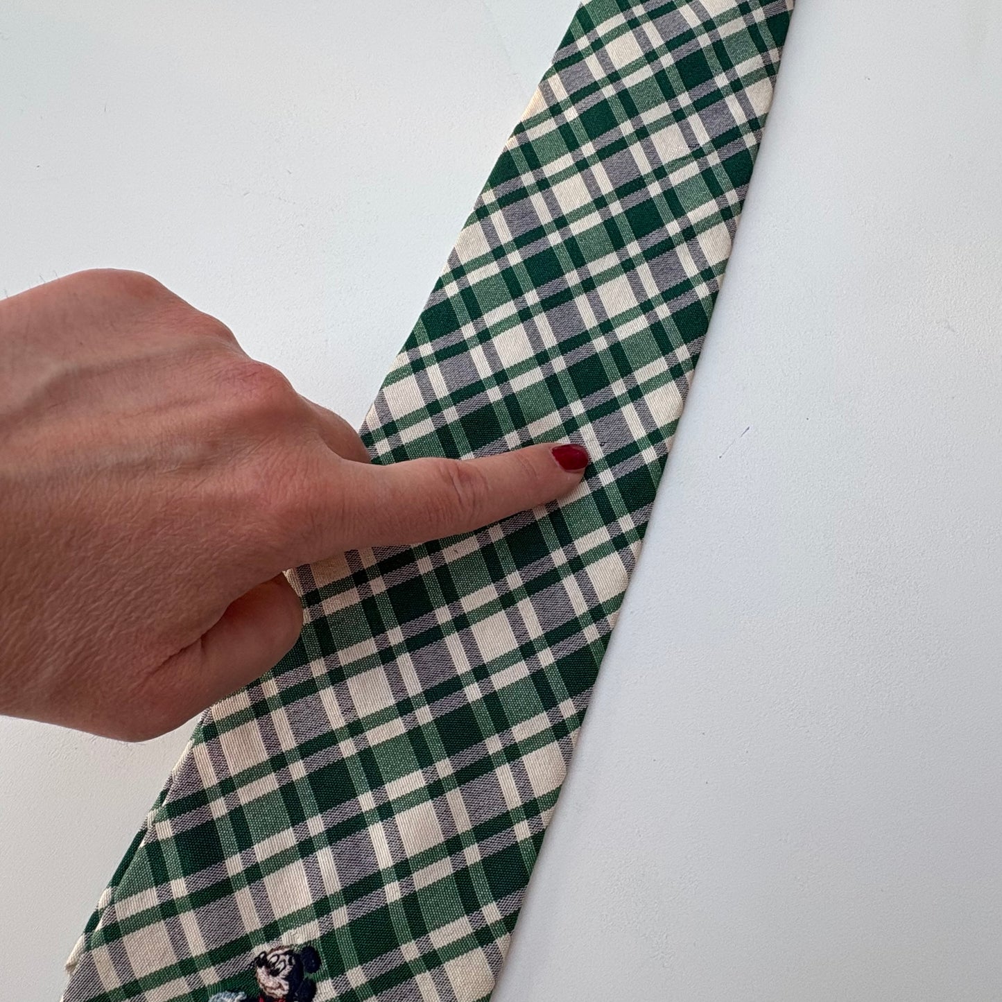 Green tartan tie