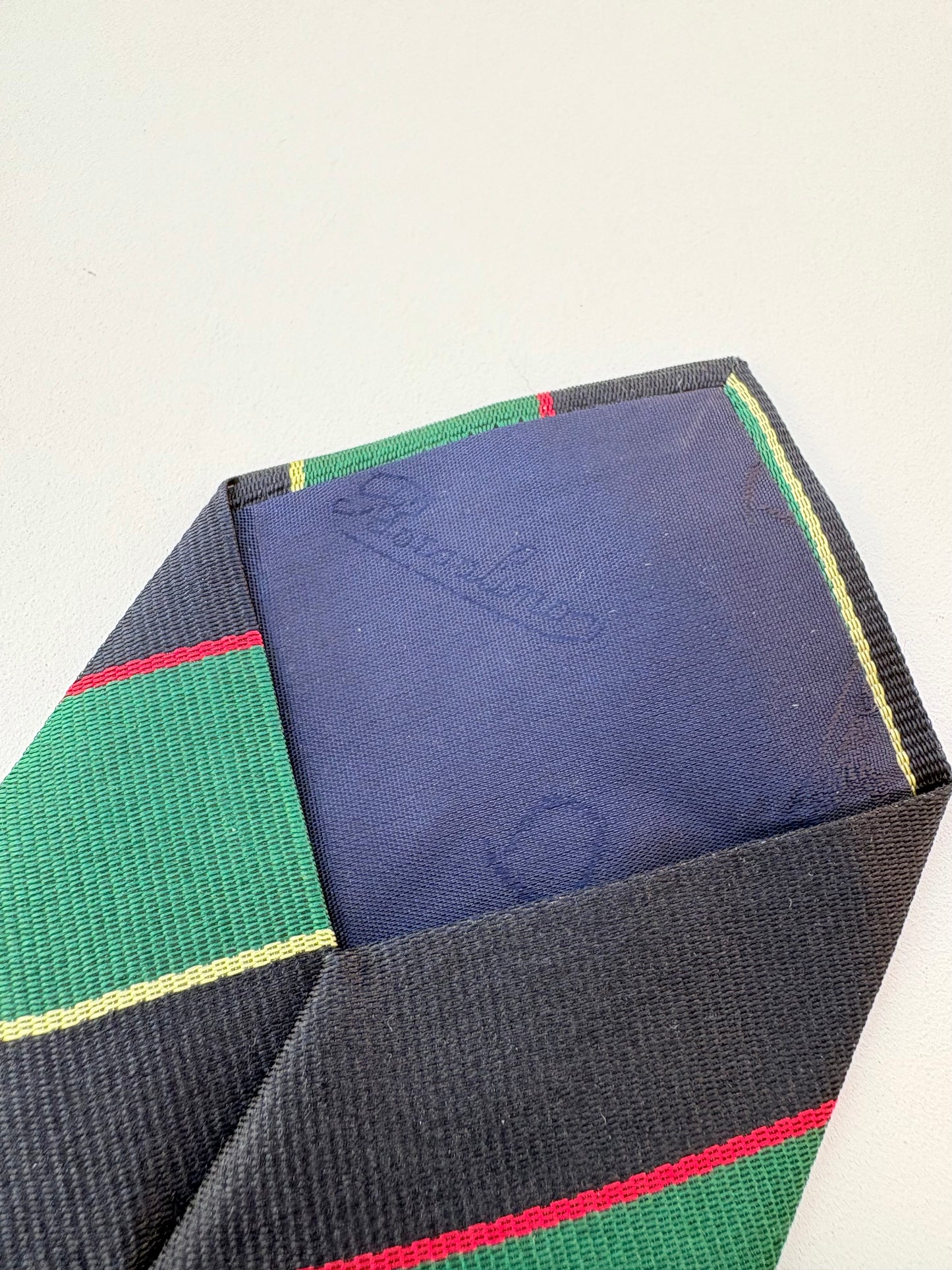 Cravatta Borsalino regimental verde blu