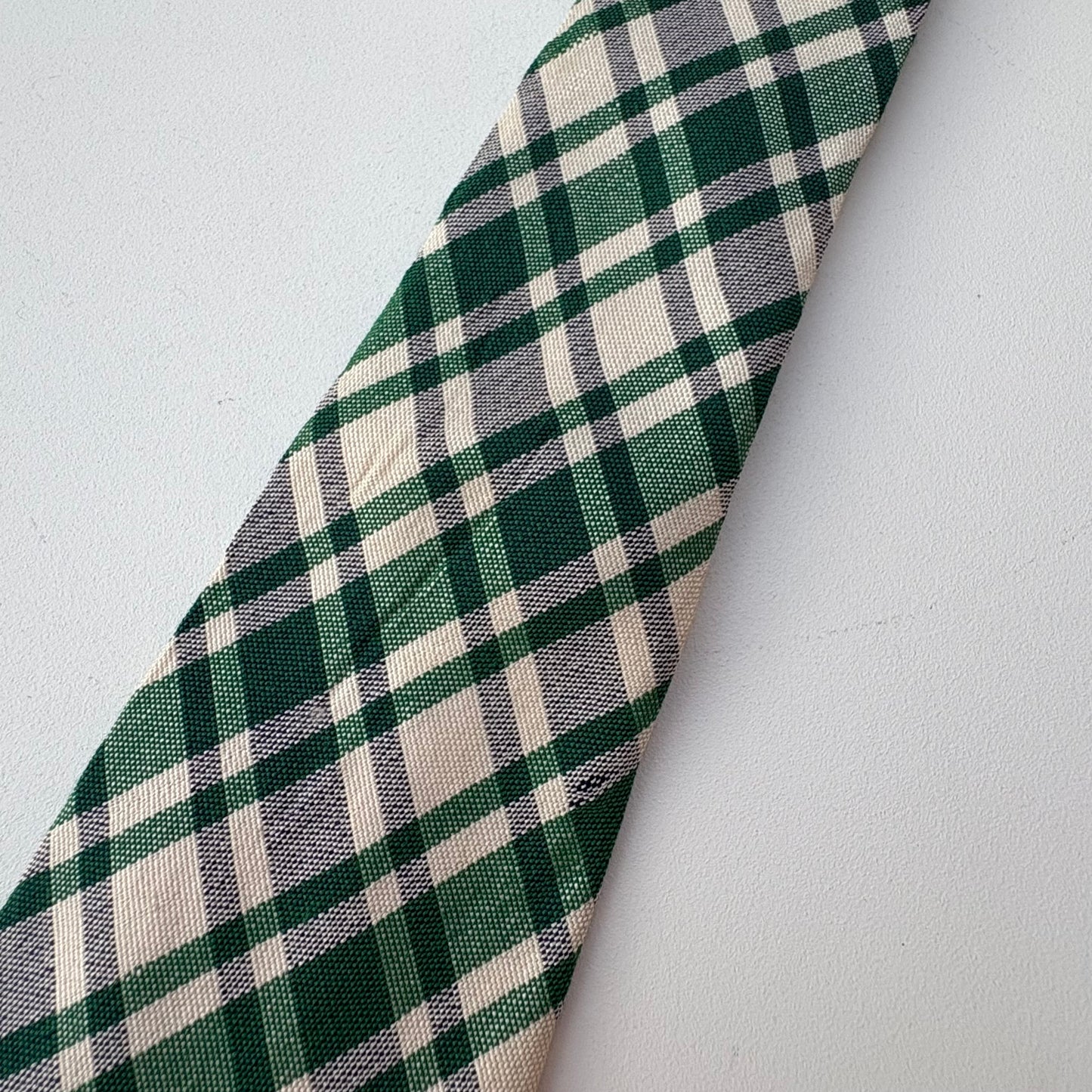 Green tartan tie