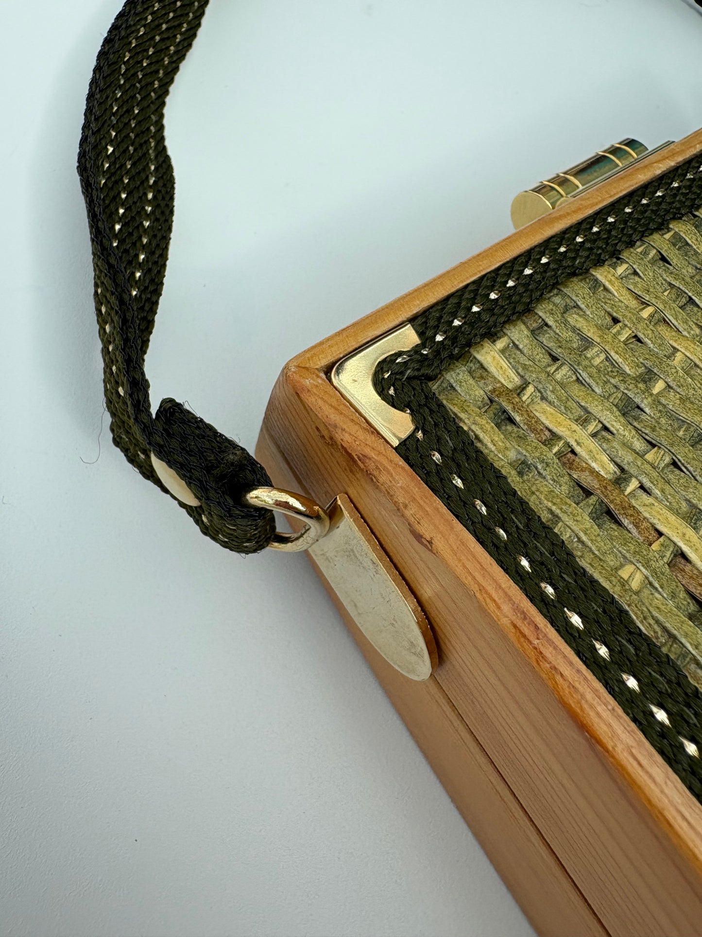Borsa rigida vimini e legno