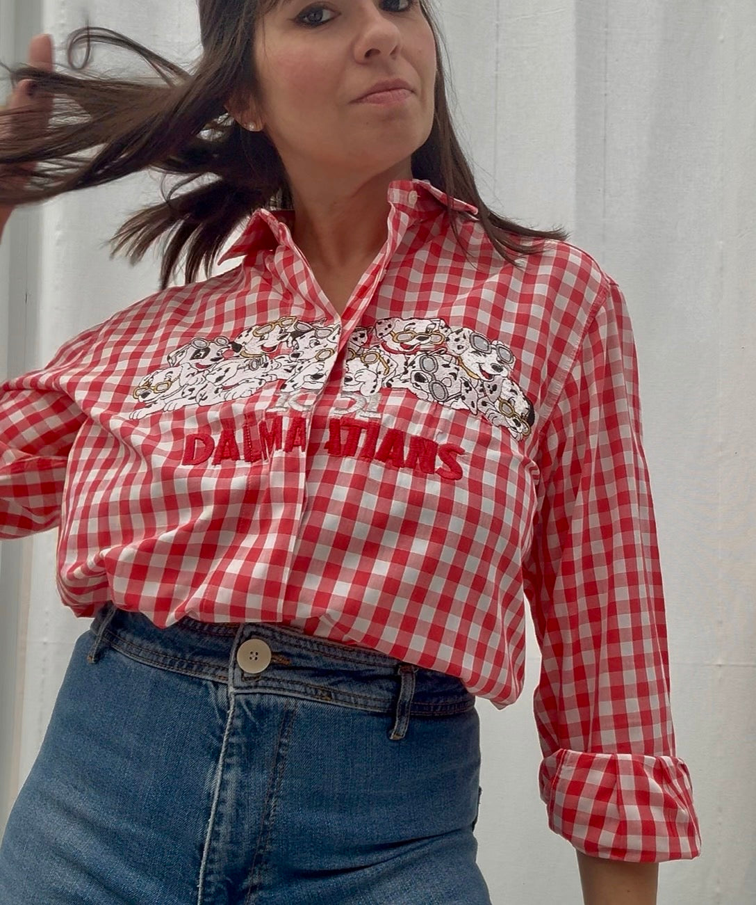 Camicia Schvili a quadri con dalmata
