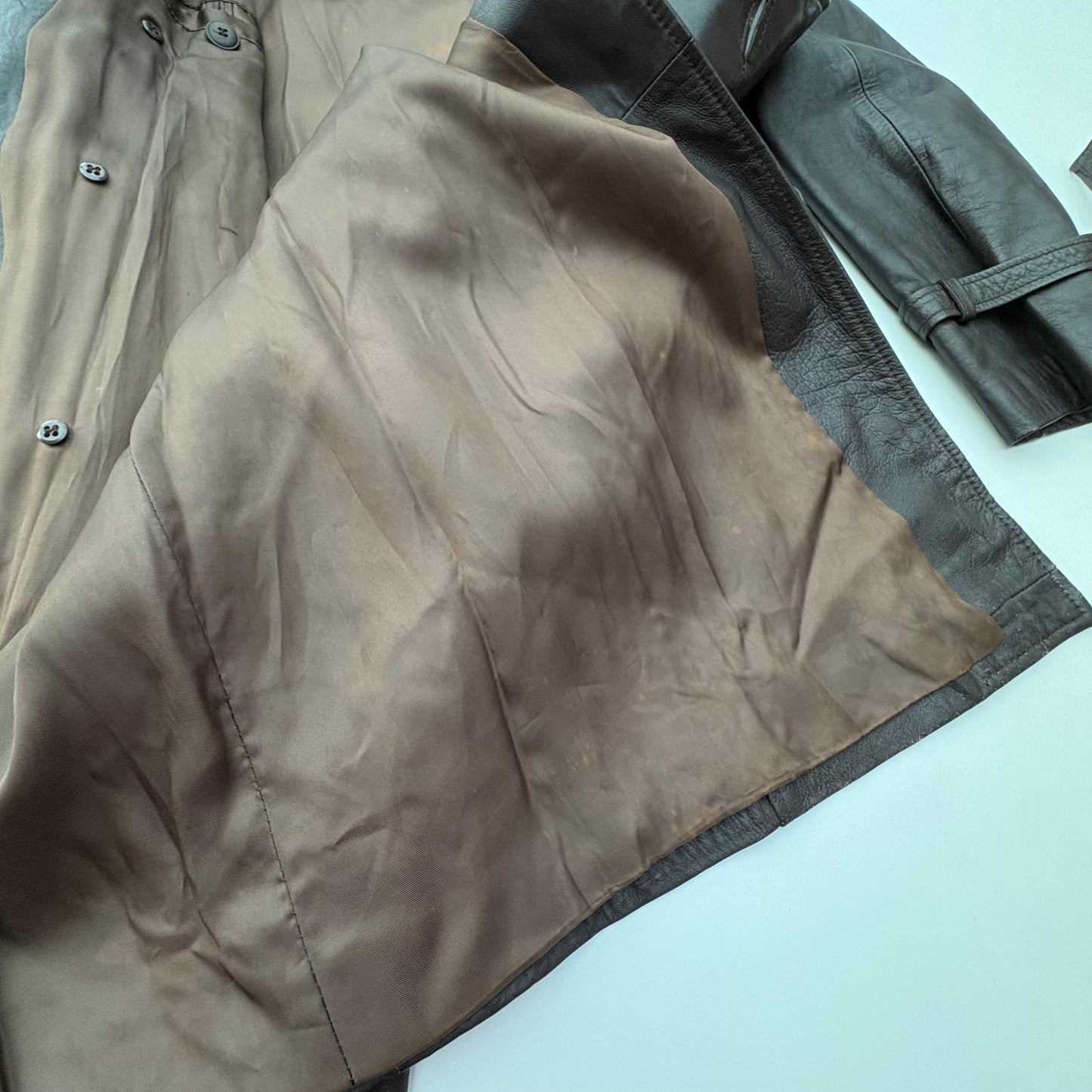Trench vintage in pelle