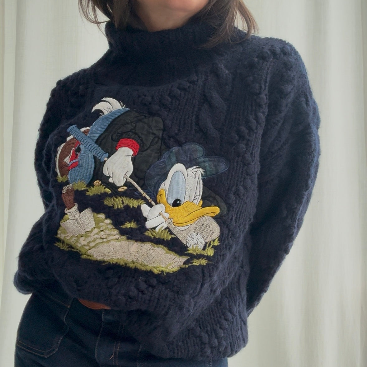 Paperino Pull collo alto con mohair