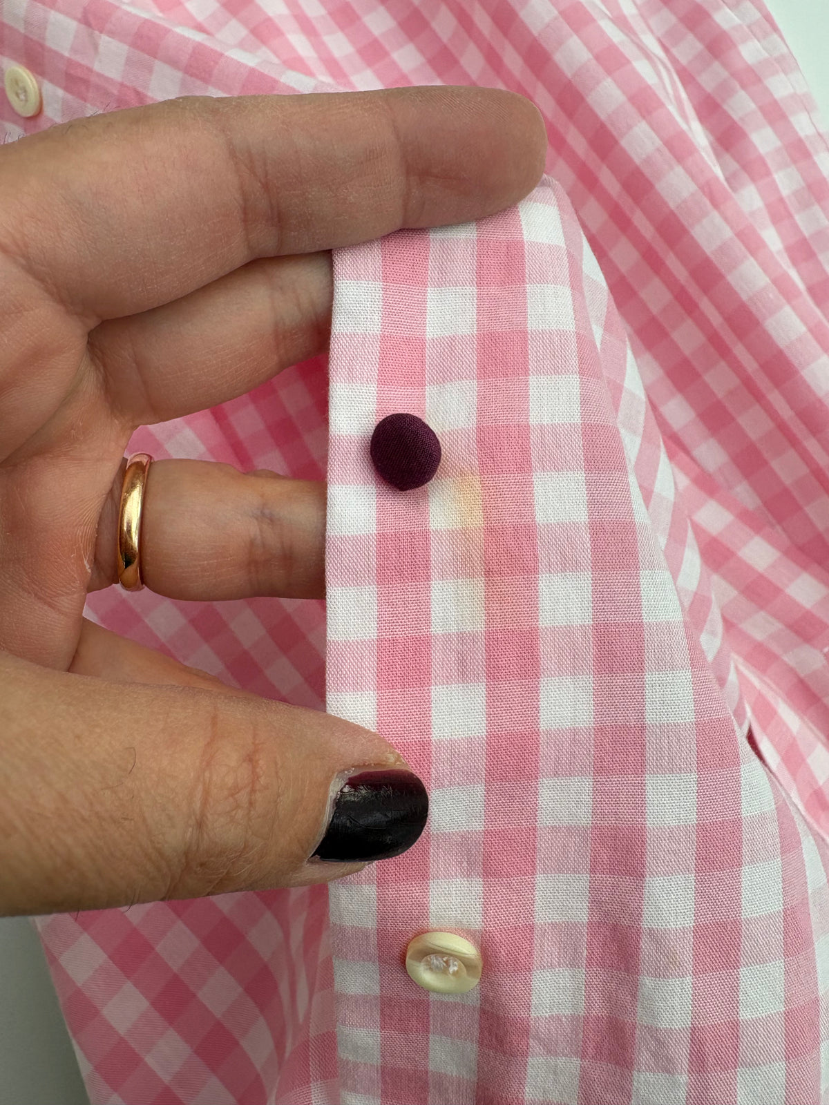 Camicia Schvili a quadri rosa con bordeaux