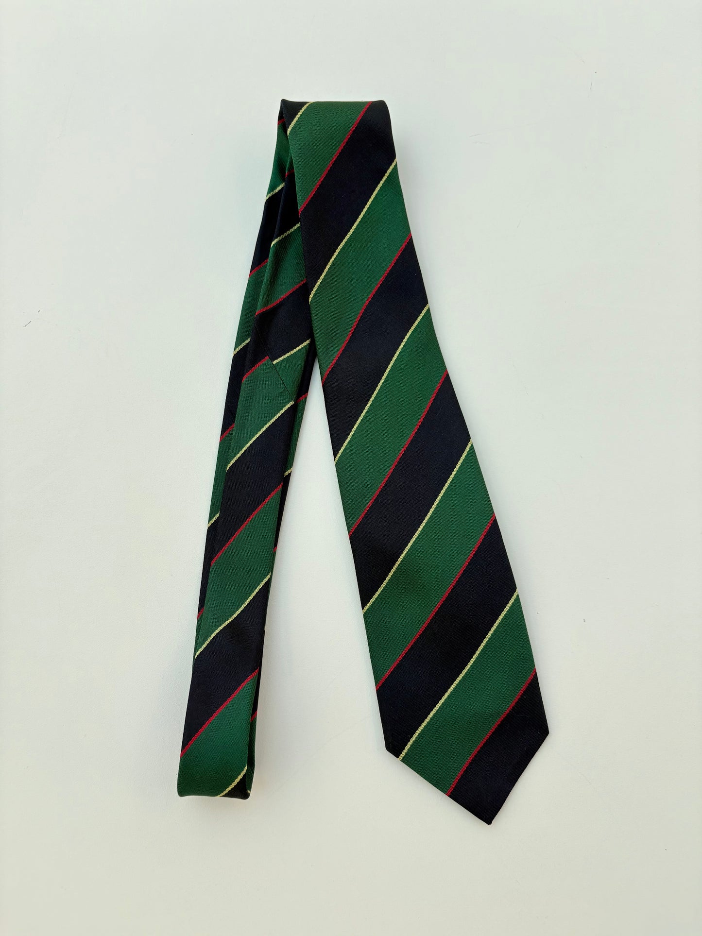Cravatta Borsalino regimental verde blu