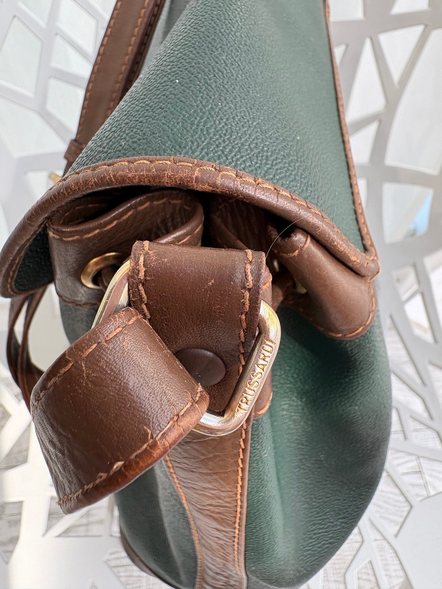 Secchiello Trussardi verde bosco con patta