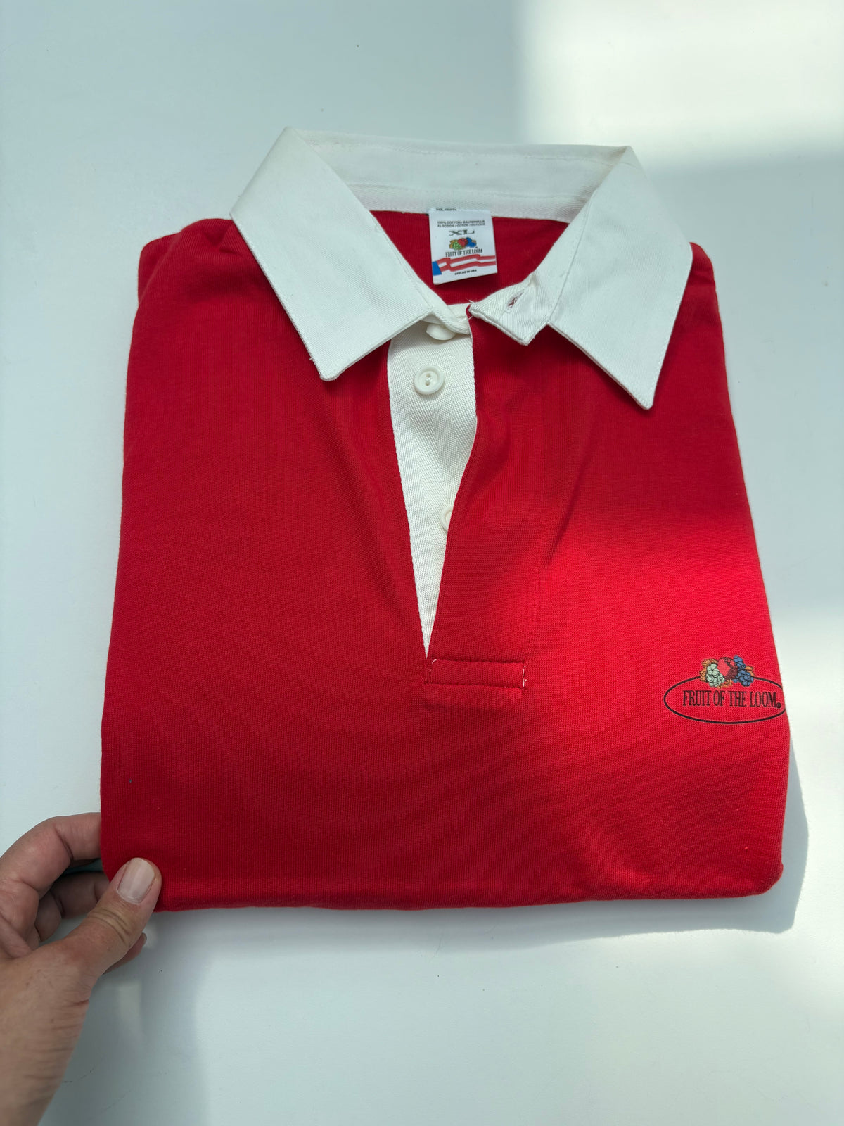 Polo rugby Fruit of the loom rossa