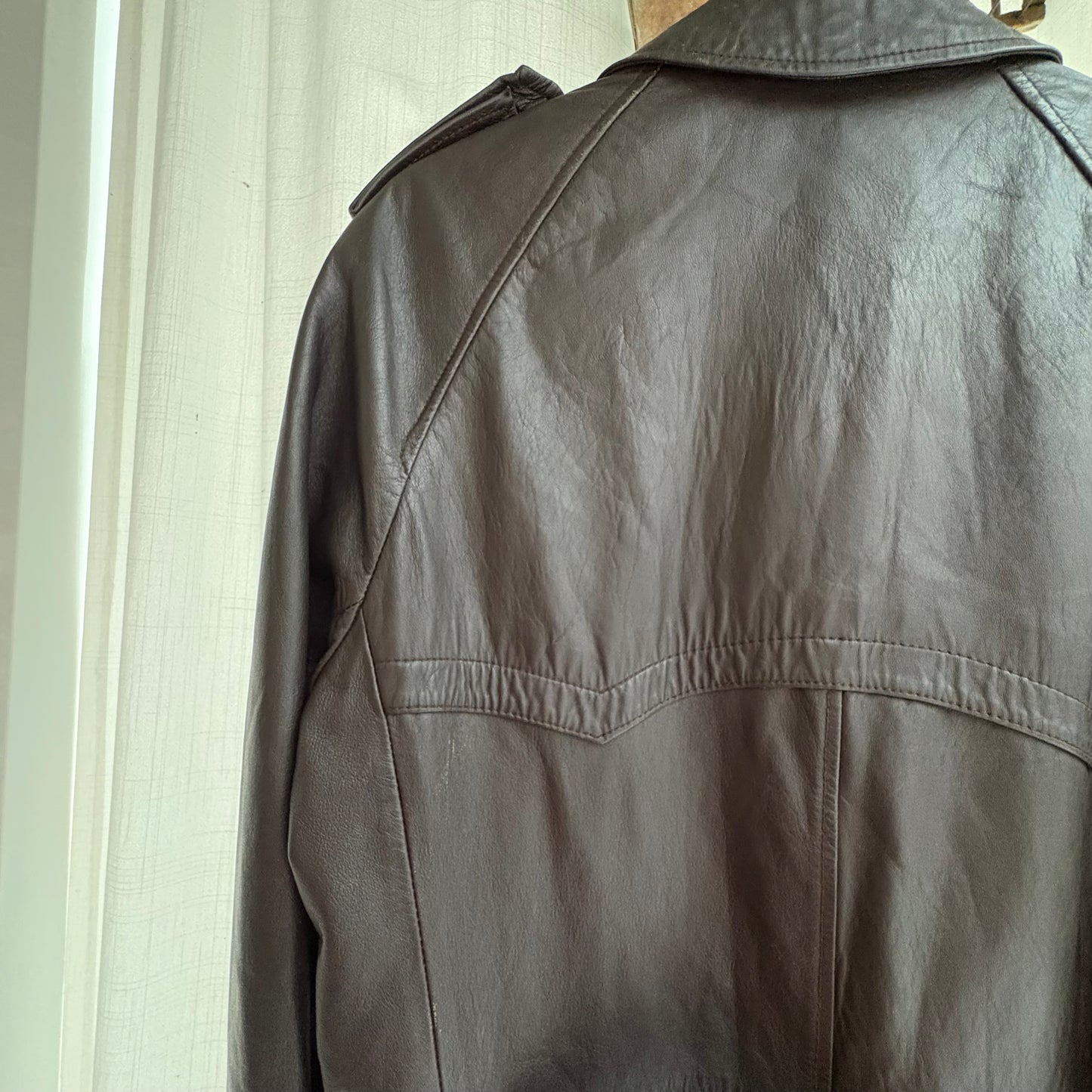 Trench vintage in pelle