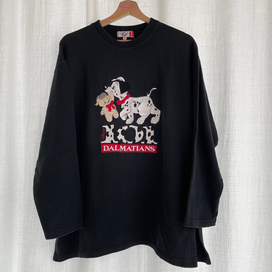 Sweat-shirt noir avec dalmatien