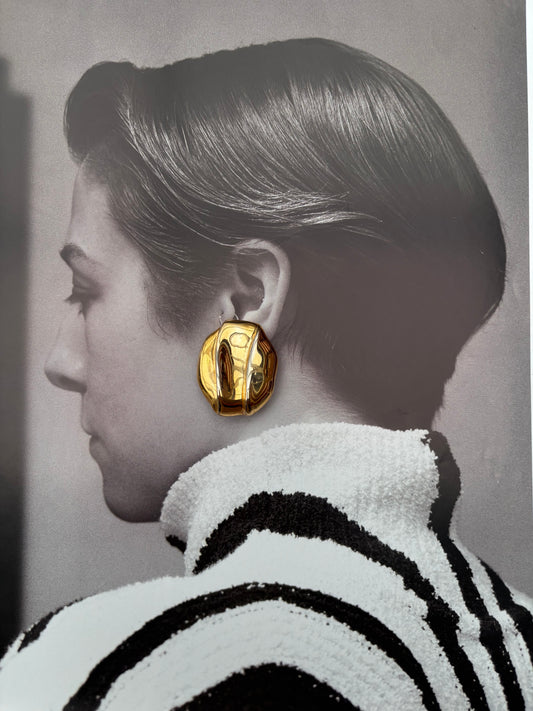 Orecchini ovali “stone” oro