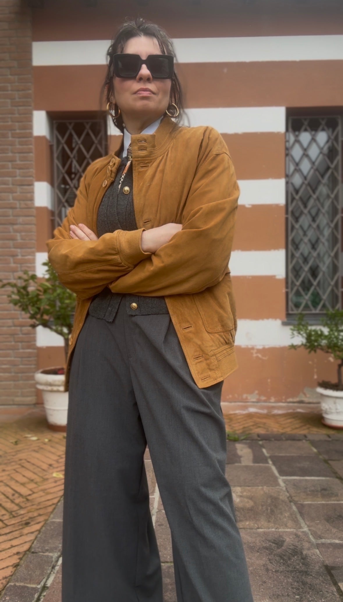 Rennino- bomber in pelle scamosciata