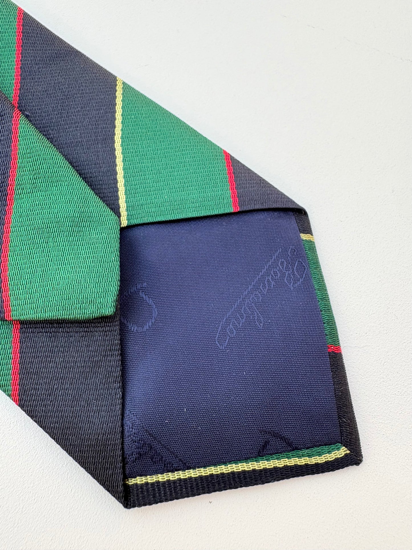 Cravatta Borsalino regimental verde blu