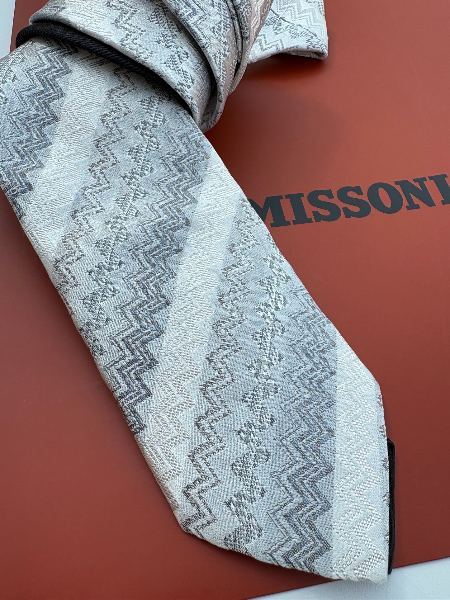 Cravatta Missoni ecru grigio