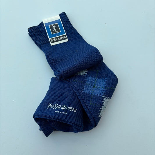 Calzettoni YSL rombi blu-azzurro