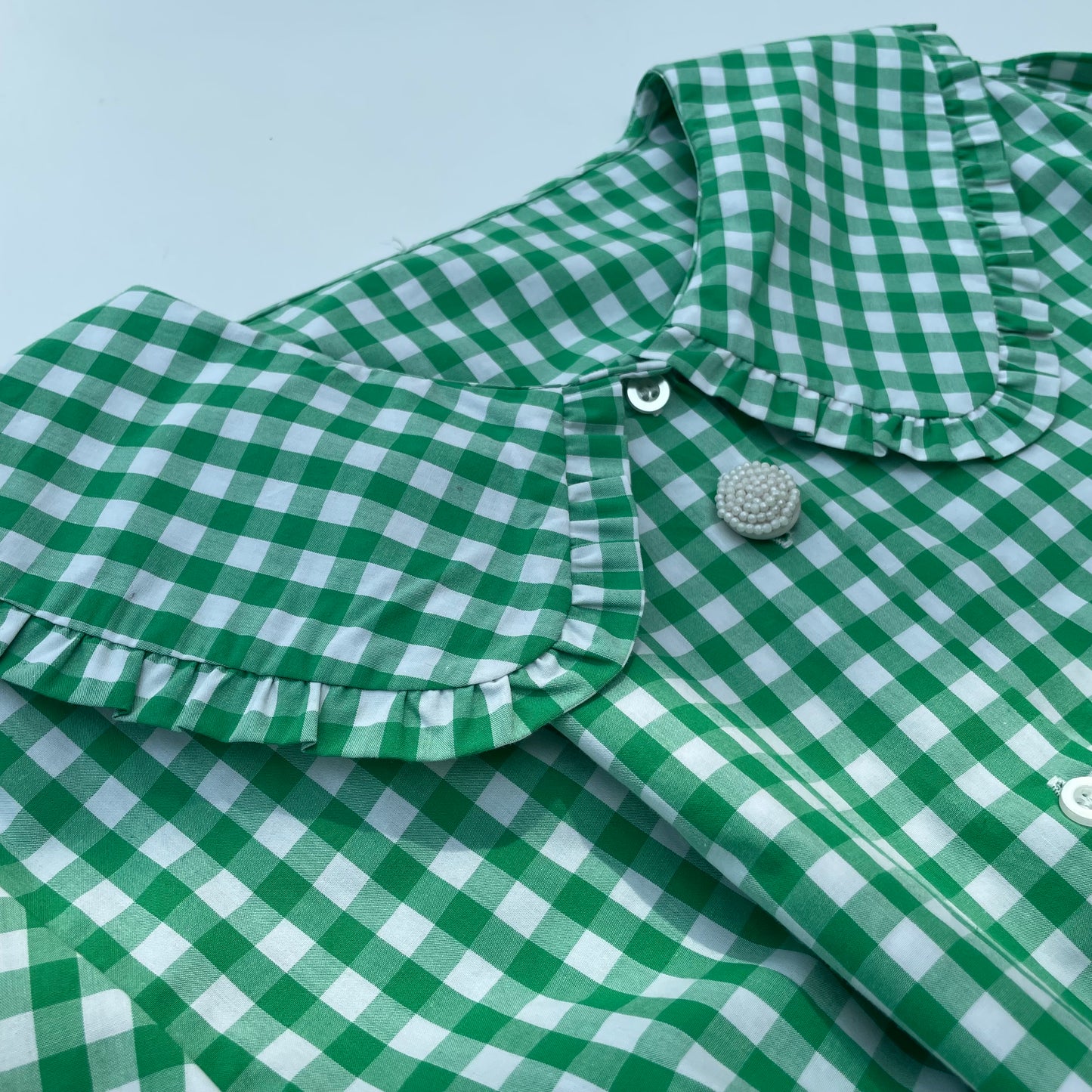 Camicia vichy verde con collettone
