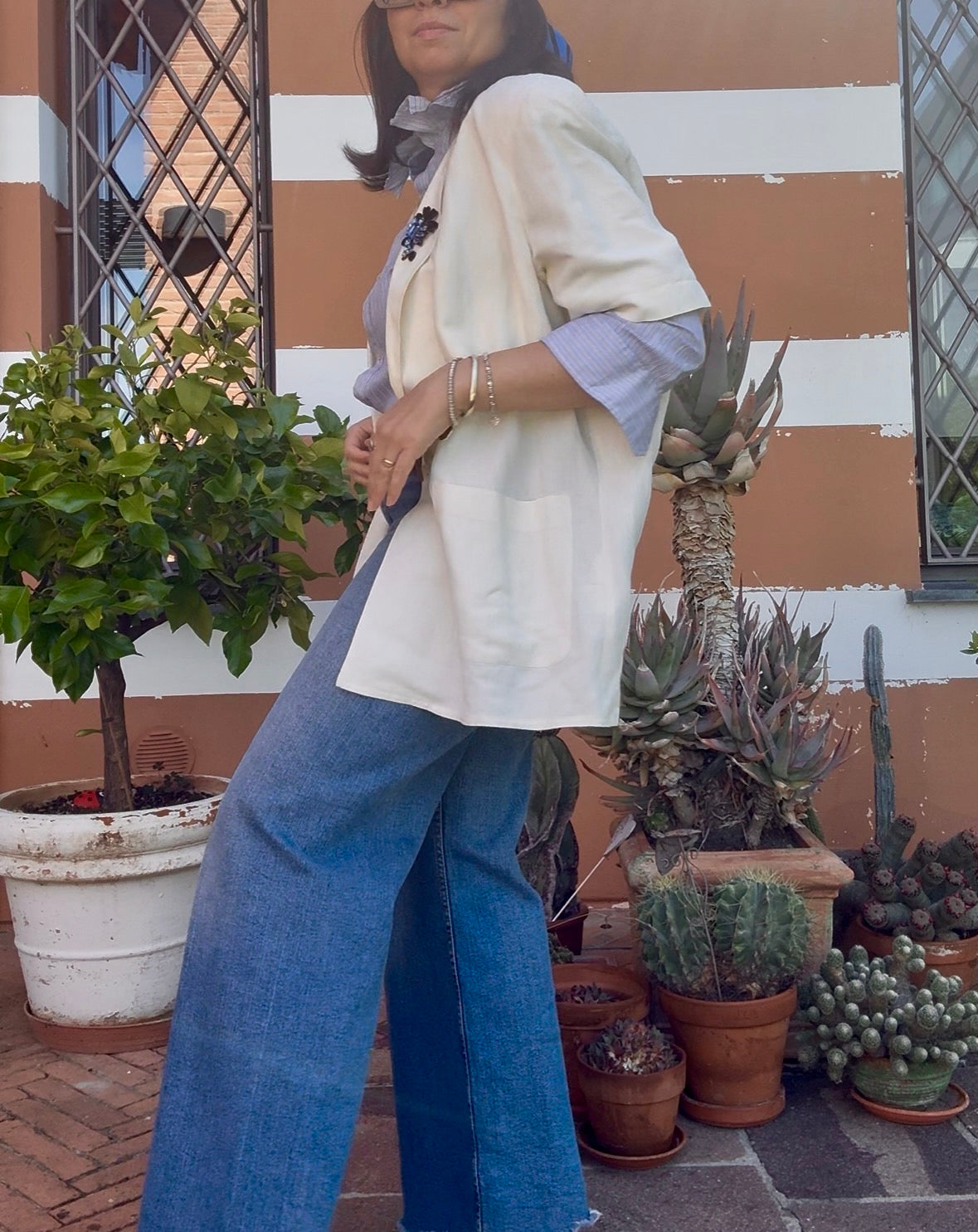 Giacca prisma-Max Mara in cotone avorio