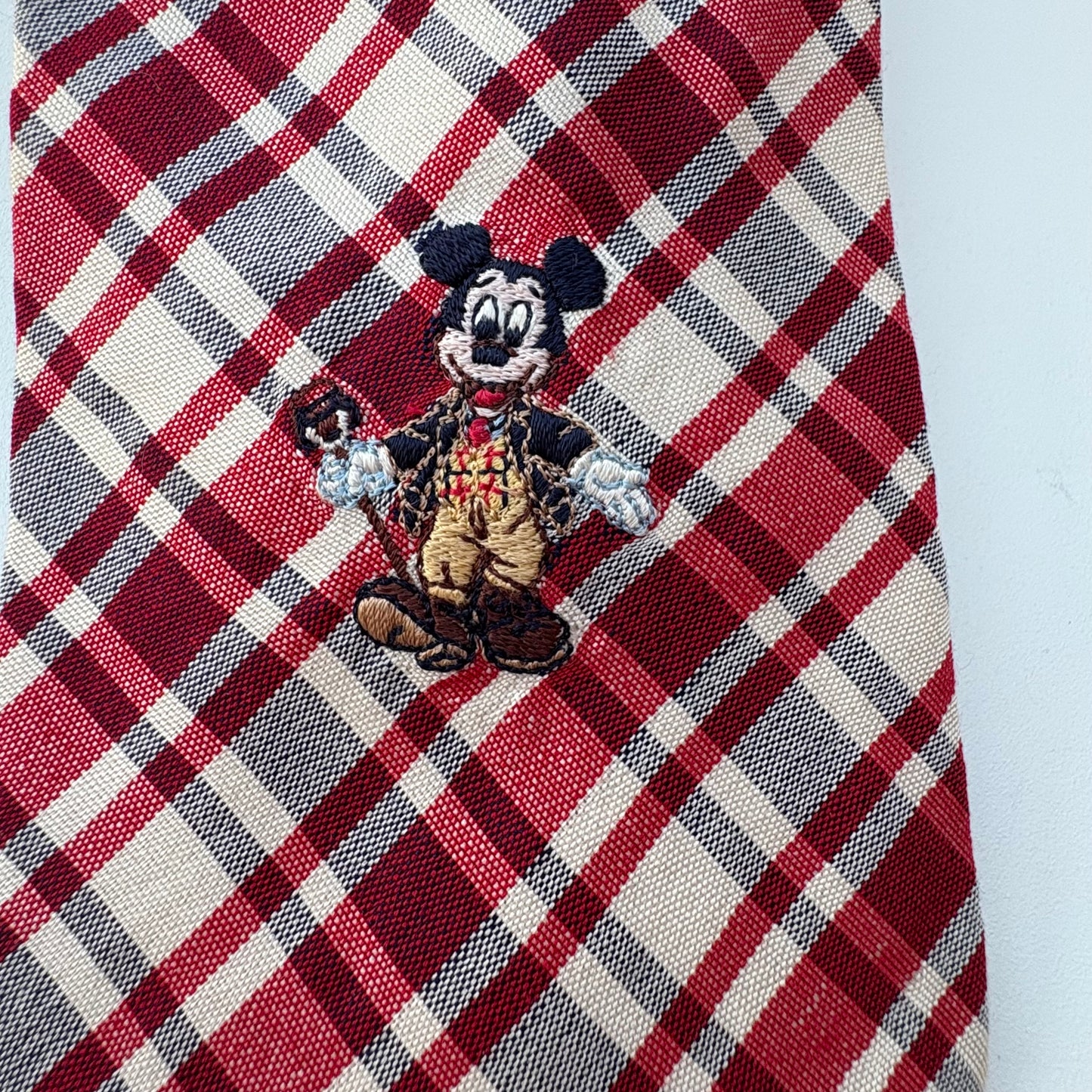 Red tartan tie