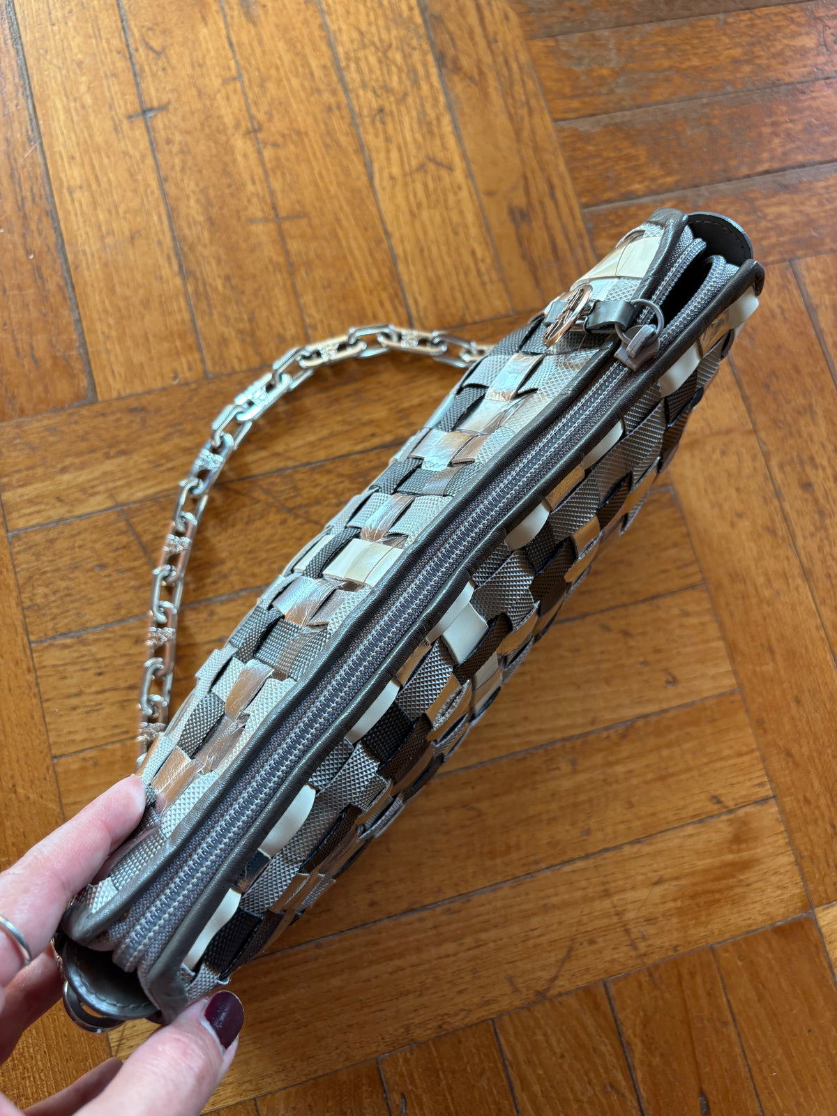Borsa intreccio argento Piero Guidi