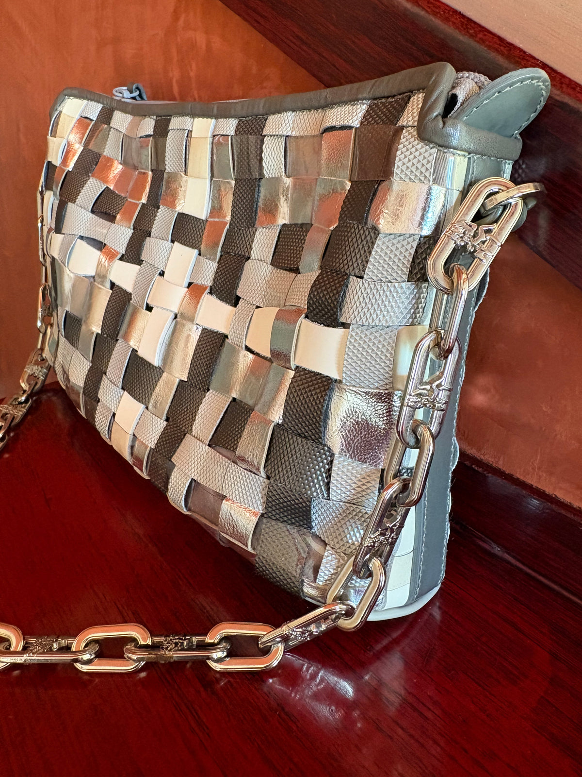 Borsa intreccio argento Piero Guidi