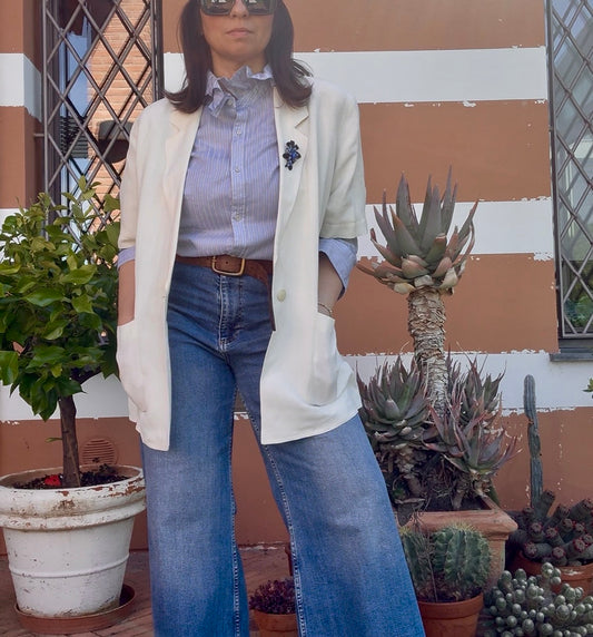 Giacca prisma-Max Mara in cotone avorio