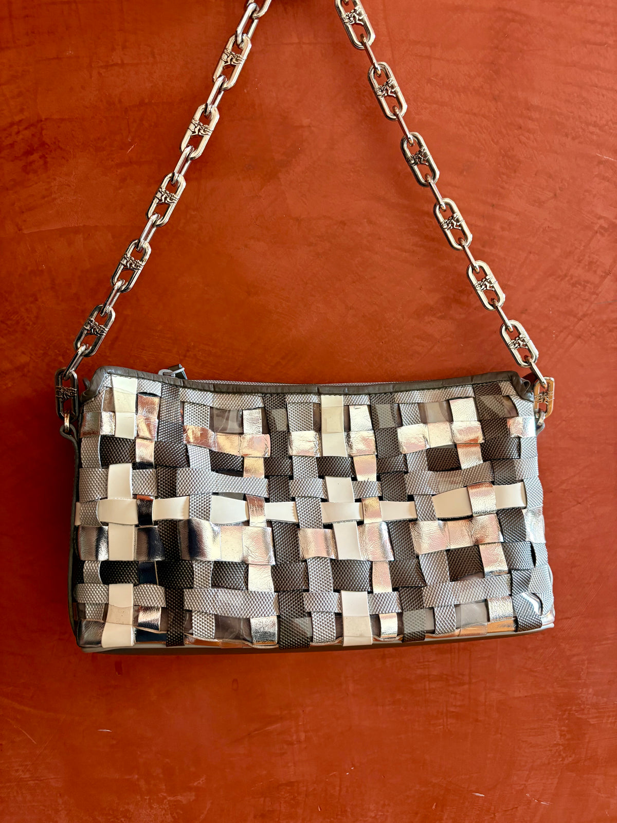 Borsa intreccio argento Piero Guidi