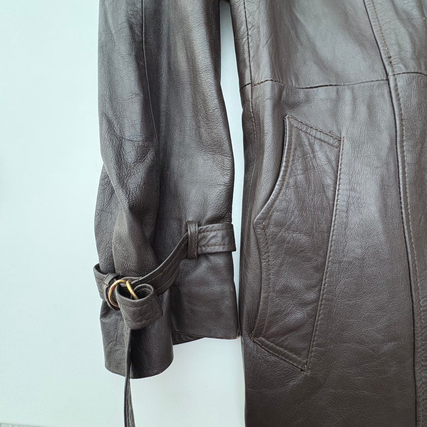 Trench vintage in pelle