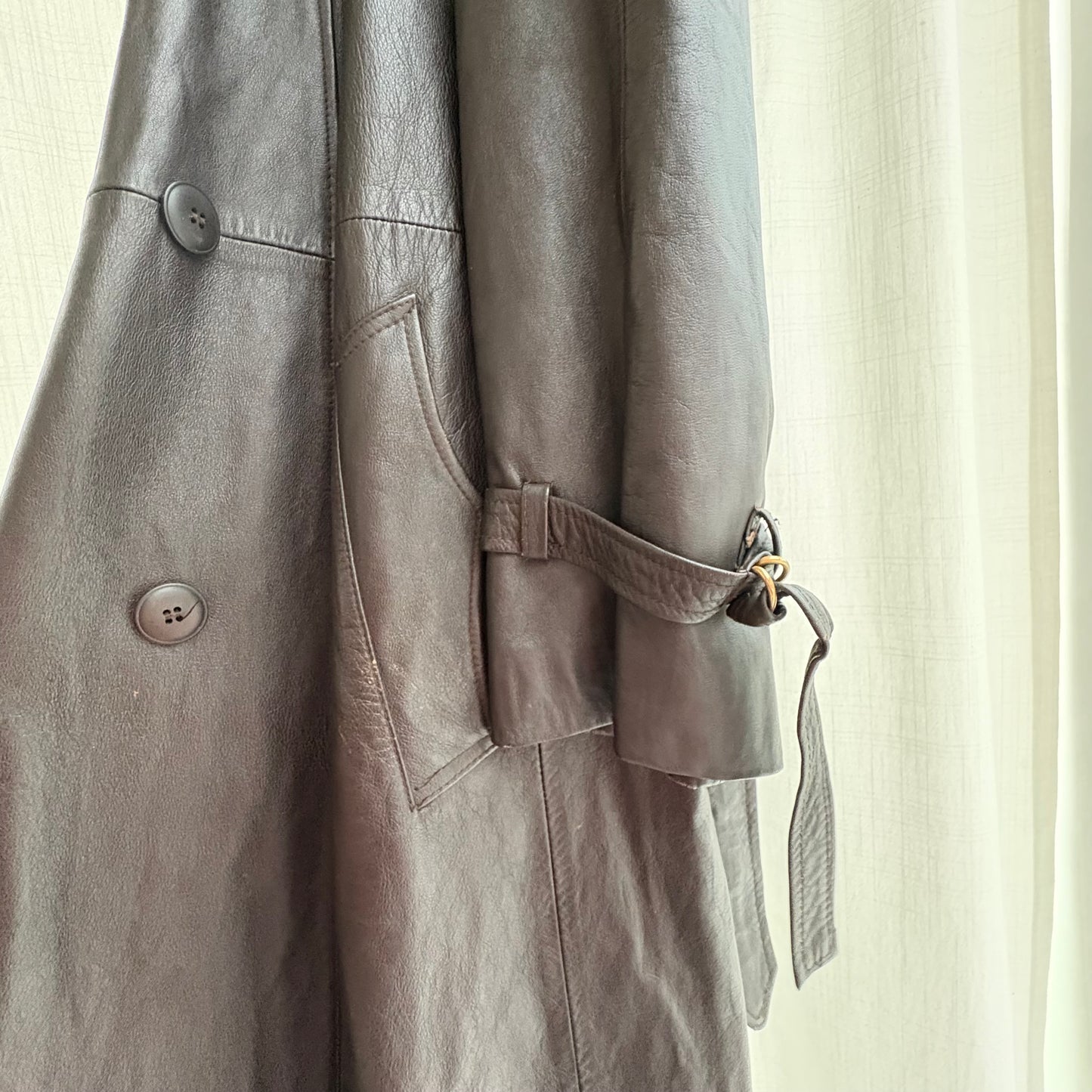 Trench vintage in pelle