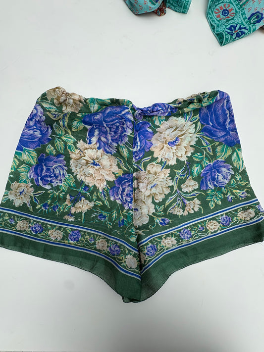 Fou shorts fiori blu e verdi