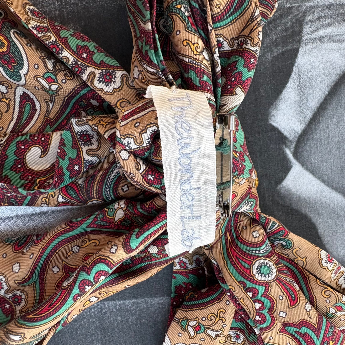 Fiocco paisley caffè-Bordeaux-Verdone