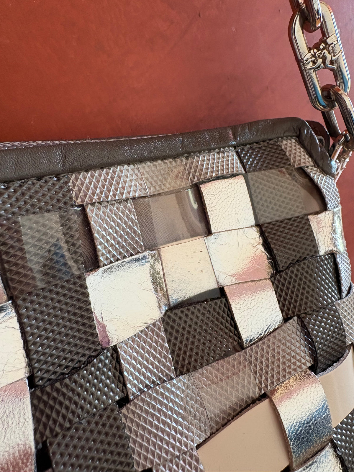 Borsa intreccio argento Piero Guidi