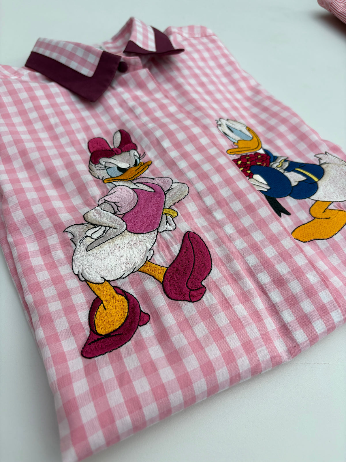 Camicia Schvili a quadri rosa con bordeaux