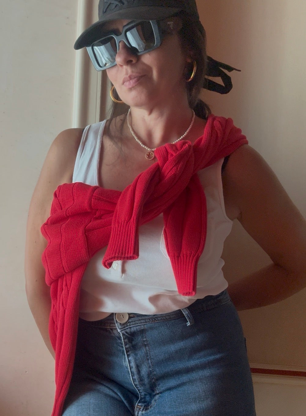 Pull girocollo a trecce