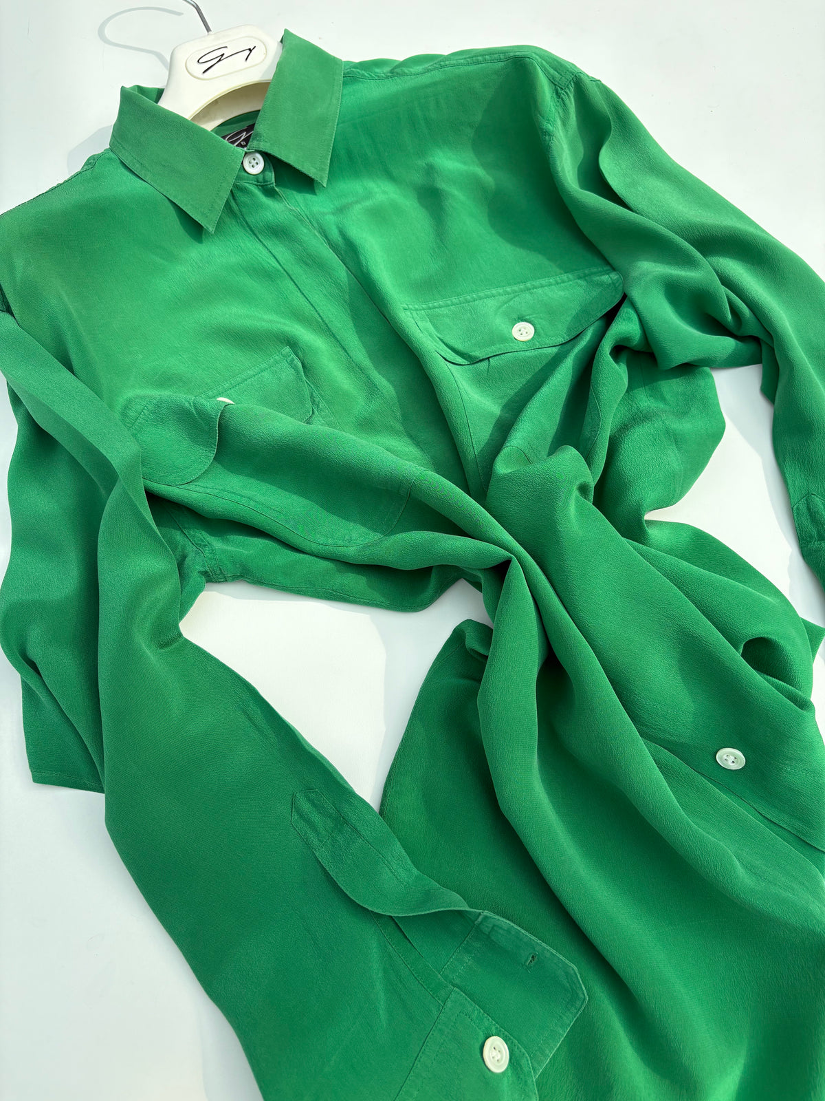 Camicia seta verde Genny