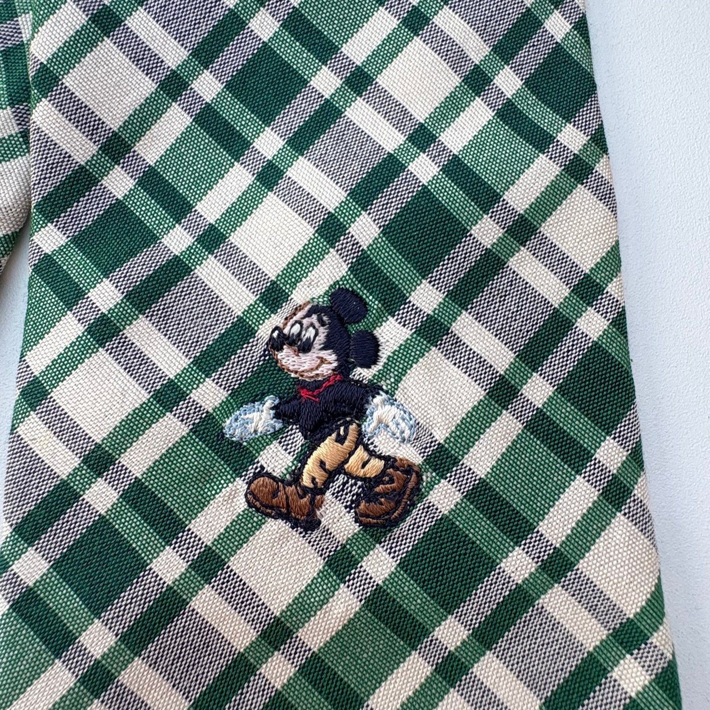 Green tartan tie
